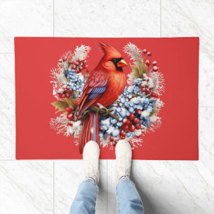 Winter Wonderland Red Cardinal Doormat
