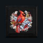 Winter Wonderland Red Cardinal Gift Box<br><div class="desc">Beautiful Christmas Red Cardinal. Winter Wonderland.</div>
