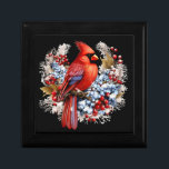 Winter Wonderland Red Cardinal Gift Box<br><div class="desc">Beautiful Christmas Red Cardinal. Winter Wonderland.</div>