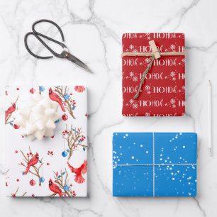 Winter Wonderland Red Cardinal Ornaments Wrapping Paper Sheets