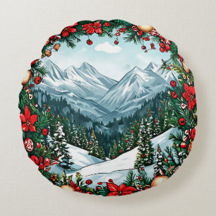❄️ Winter Wonderland Round Pillow Holiday Decor