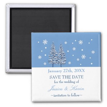 Winter Wonderland Save The Date Magnet by marlenedesigner at Zazzle