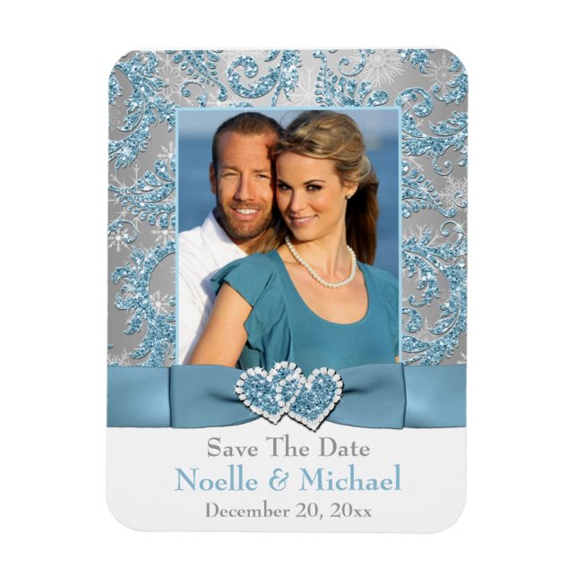 Winter Wonderland Save the Date Photo Magnet (Vertical)