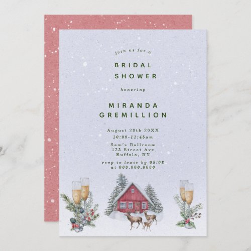 Winter Wonderland Scenery Bridal Shower Invitation