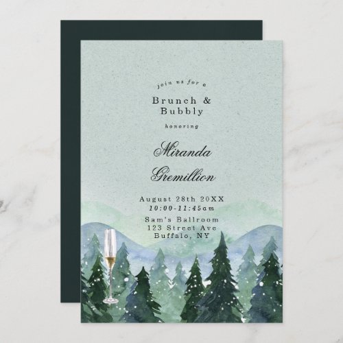 Winter Wonderland Scenery Brunch and Bubbly Invitation