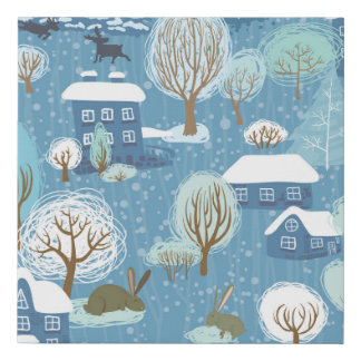 Winter Wonderland: Scenic Pattern Faux Canvas Print