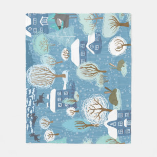 Winter Wonderland: Scenic Pattern Fleece Blanket