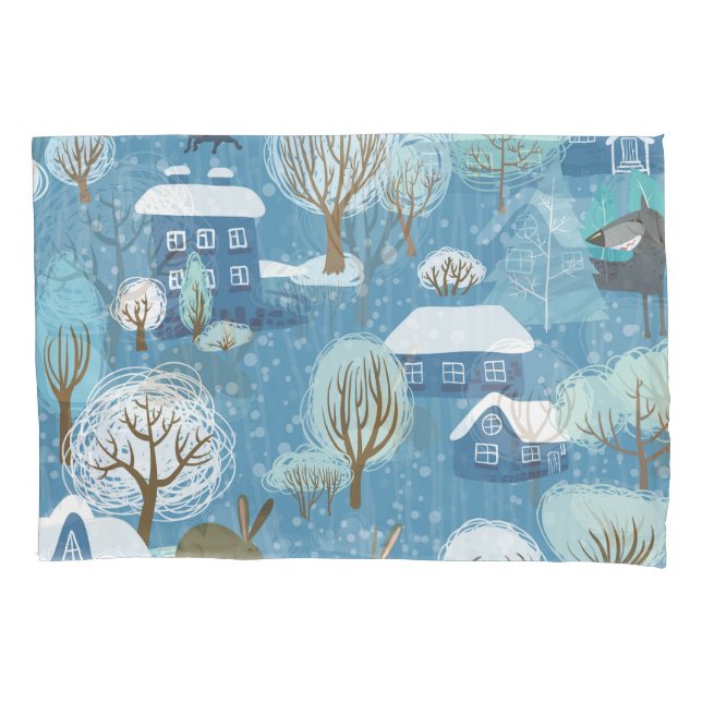 Winter Wonderland: Scenic Pattern Pillow Case (Front)