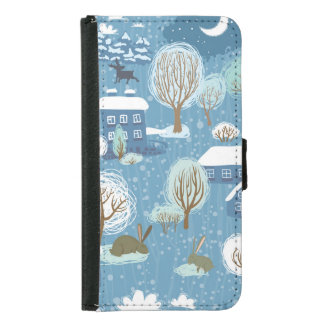 Winter Wonderland: Scenic Pattern Samsung Galaxy S5 Wallet Case