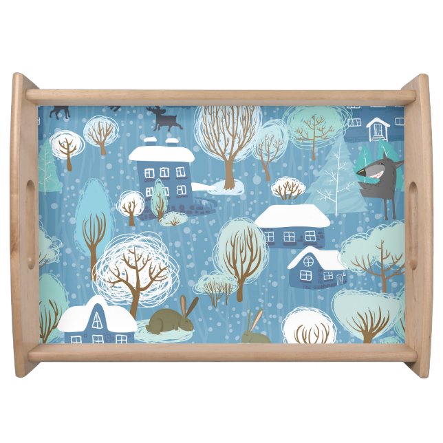 Winter Wonderland: Scenic Pattern Serving Tray (Front)