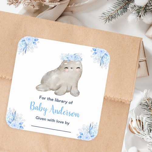 Winter Wonderland Seal Baby Shower Bookplate