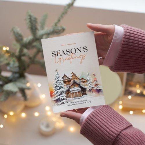 Winter Wonderland Seasons Greetings Holiday Card