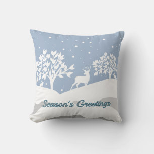 Winter Wonderland Season's Greetings Throw Pillow