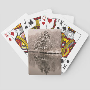 Winter Wonderland - Sepia Poker Cards