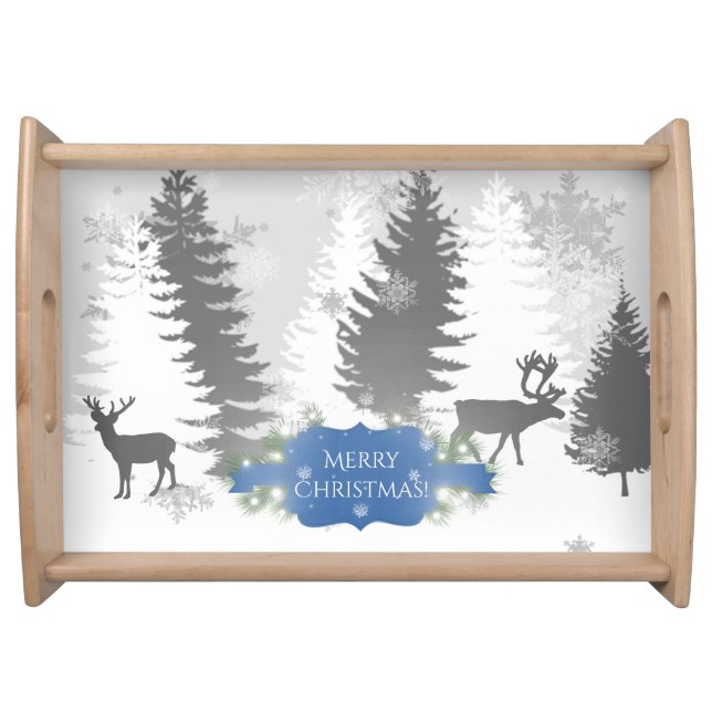 Winter Wonderland Serving Tray - Blue (Front)