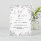 Winter Wonderland Silver Blush Bridal Shower  Invitation (Standing Front)