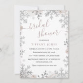 Winter Wonderland Silver Blush Bridal Shower  Invitation (Front)