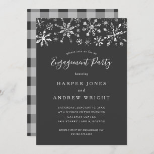 Winter Wonderland Silver Glitter Engagement Party Invitation