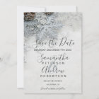 Winter wonderland silver snow typography wedding
