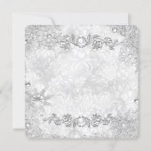 Winter Wonderland Silver Snowflake Birthday 2 Invitation (Back)