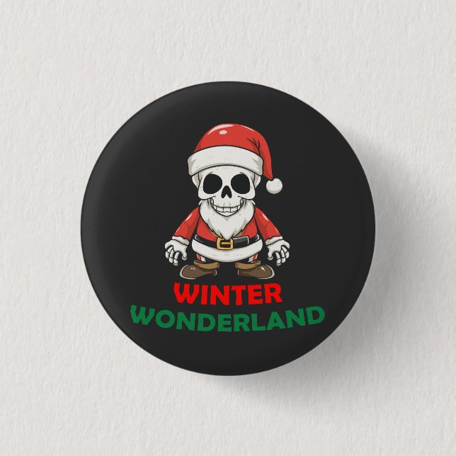 Winter wonderland Skull Button (Front)