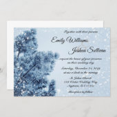 Winter Wonderland Snow and Pine Wedding Invitation (Front/Back)