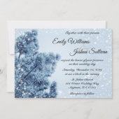 Winter Wonderland Snow and Pine Wedding Invitation (Front)