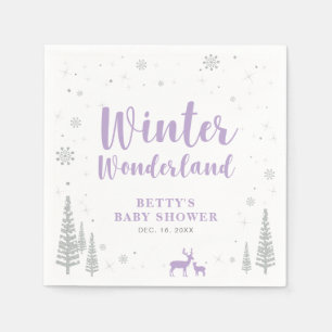 Winter Wonderland Snow Baby Shower Paper Napkin