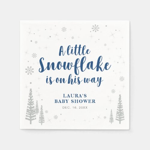 Winter Wonderland Snow Baby Shower Paper Napkin