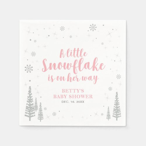 Winter Wonderland Snow Baby Shower Paper Napkin
