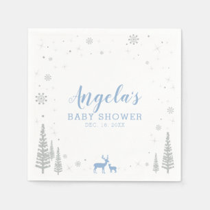Winter Wonderland Snow Baby Shower Paper Napkin