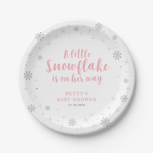 Winter Wonderland Snow Baby Shower Paper Plates