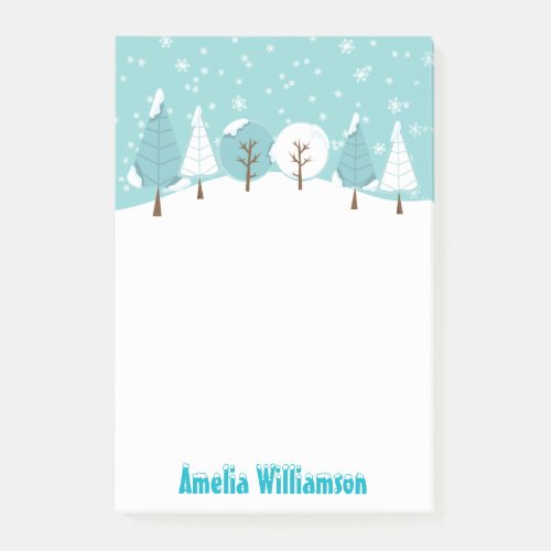 Winter Wonderland Snow Capped Trees Post_it Notes