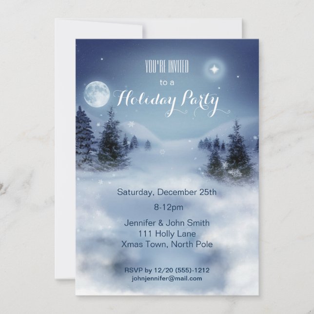 Winter Wonderland Snow Christmas Holiday Party Invitation (Front)