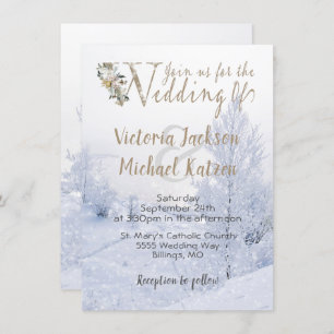 Winter Wonderland Snow covered landscape Wedding Invitation