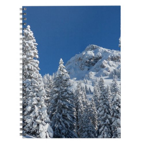 Winter Wonderland Snow Covered Trees Mountains Notebook