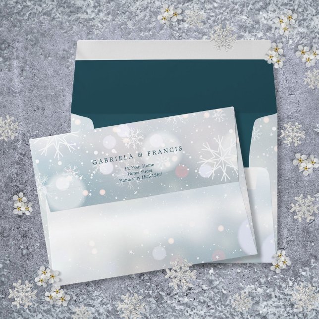 Winter Wonderland Snow Elegant Return Address Envelope (Winter Wonderland Snow Elegant Return Address Envelope)