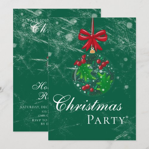 Winter Wonderland Snow Globe Christmas Party Invitation