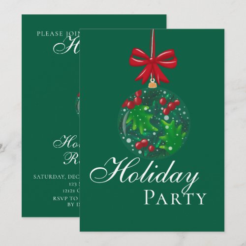 Winter Wonderland Snow Globe Holiday Party Invitation