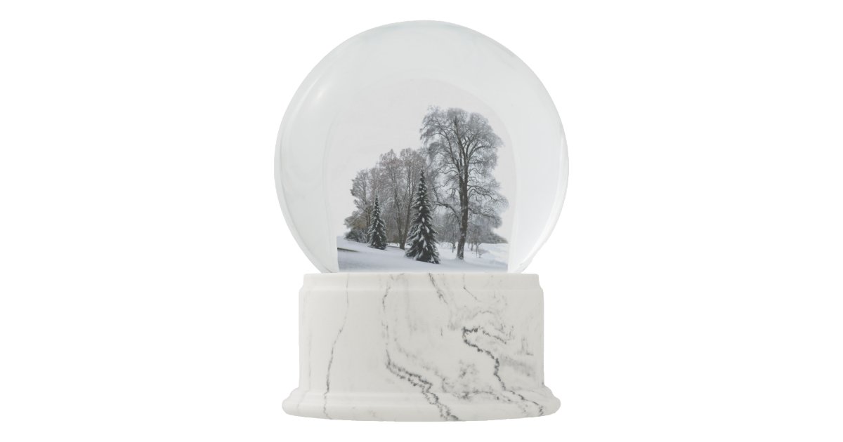 Winter Wonderland Snow Globe Snow Forest Snowglobe Zazzle Com
