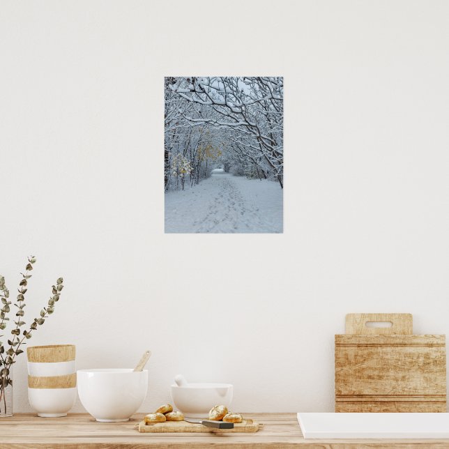 Winter Wonderland Snow Park Blank Card Poster (Kitchen)