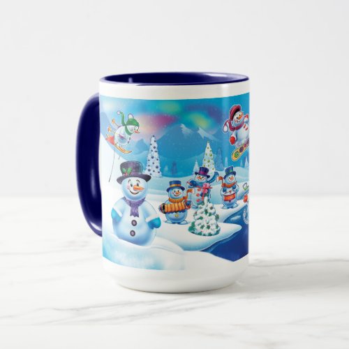 Winter Wonderland snow people mug custom name