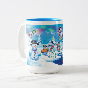 Winter Wonderland snow people scene mug