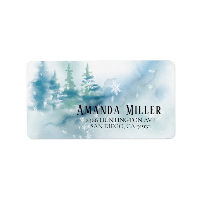 Winter Wonderland Snow Return Address Label (Front)