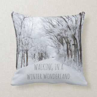Winter Wonderland Snow Scene Holiday Pillow