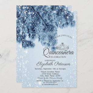 Winter Wonderland,Snow,Snowflakes Quinceañera Invitation