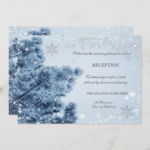 Winter WonderlandSnow Snowflakes  Reception  Invitation