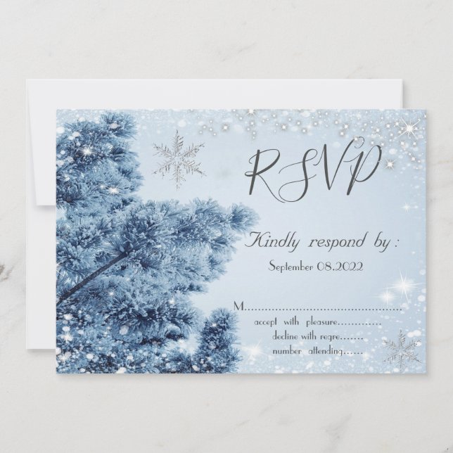 Winter Wonderland,Snow, Snowflakes RSVP Invitation (Front)