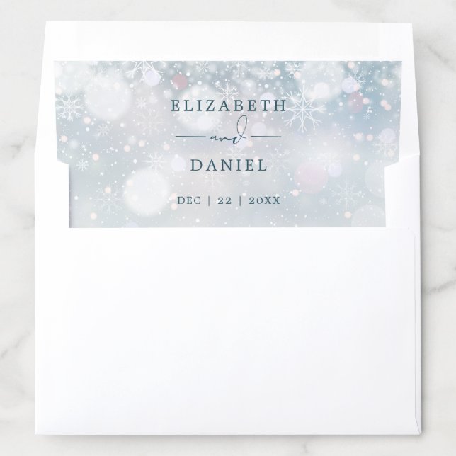 Winter Wonderland Snow Wedding Envelope Liner (In Envelope)