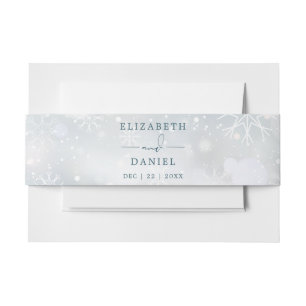 Winter Wonderland Snow Wedding Invitation Invitation Belly Band
